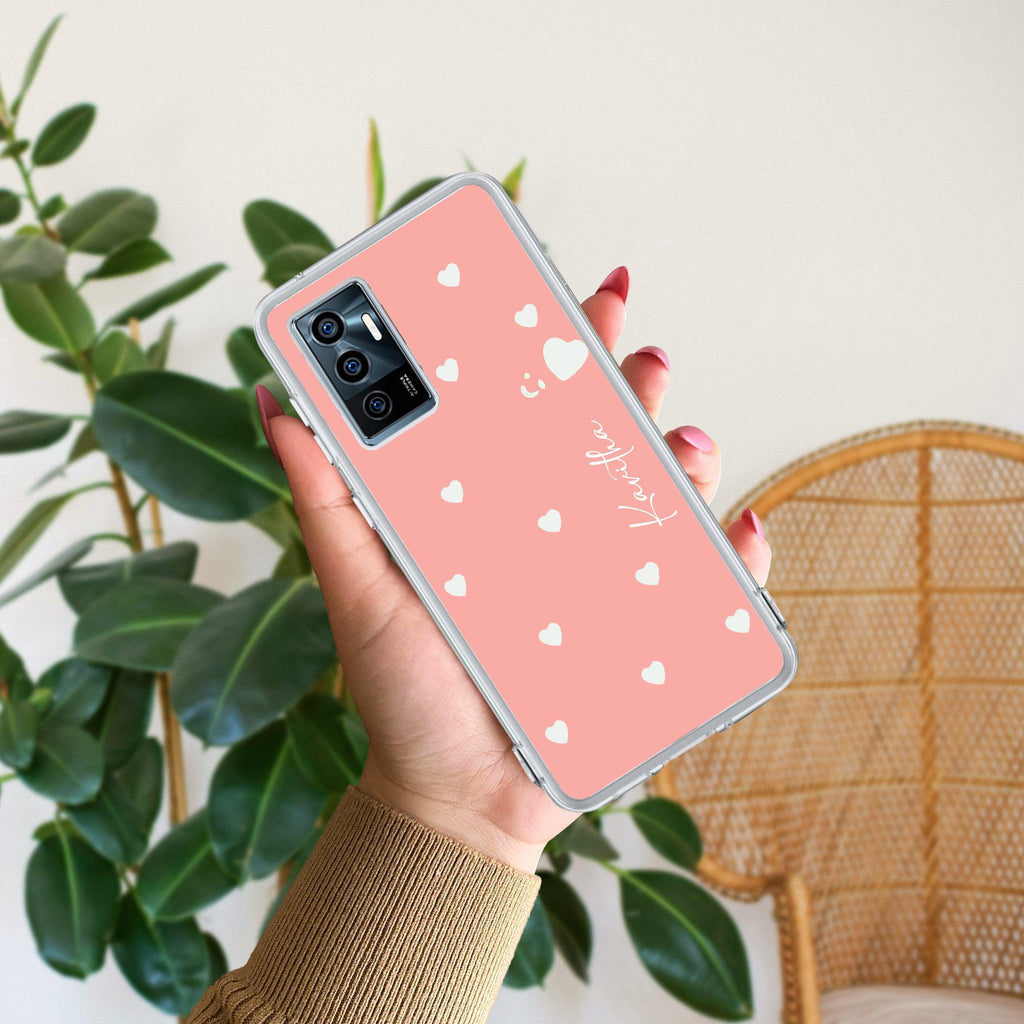 Be Loved Customize Transparent Silicon Case Peach For Vivo Y75 4G