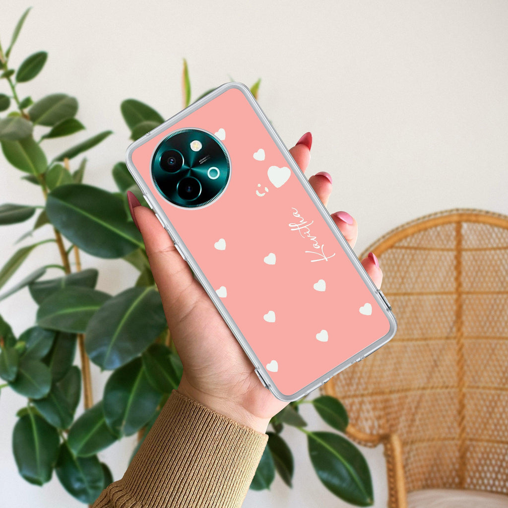 Be Loved Customize Transparent Silicon Case Peach For Vivo V30 5G