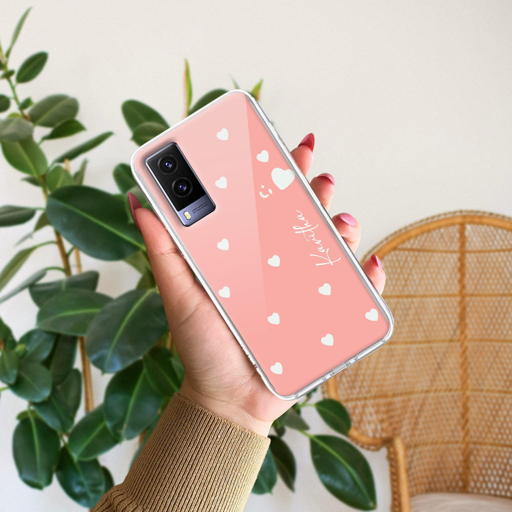 Be Loved Customize Transparent Silicon Case Peach For Vivo V23 5G