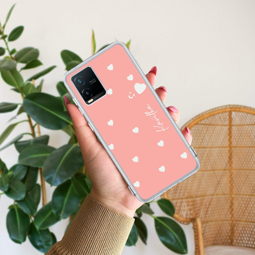 Be Loved Customize Transparent Silicon Case Peach For Vivo Y19e