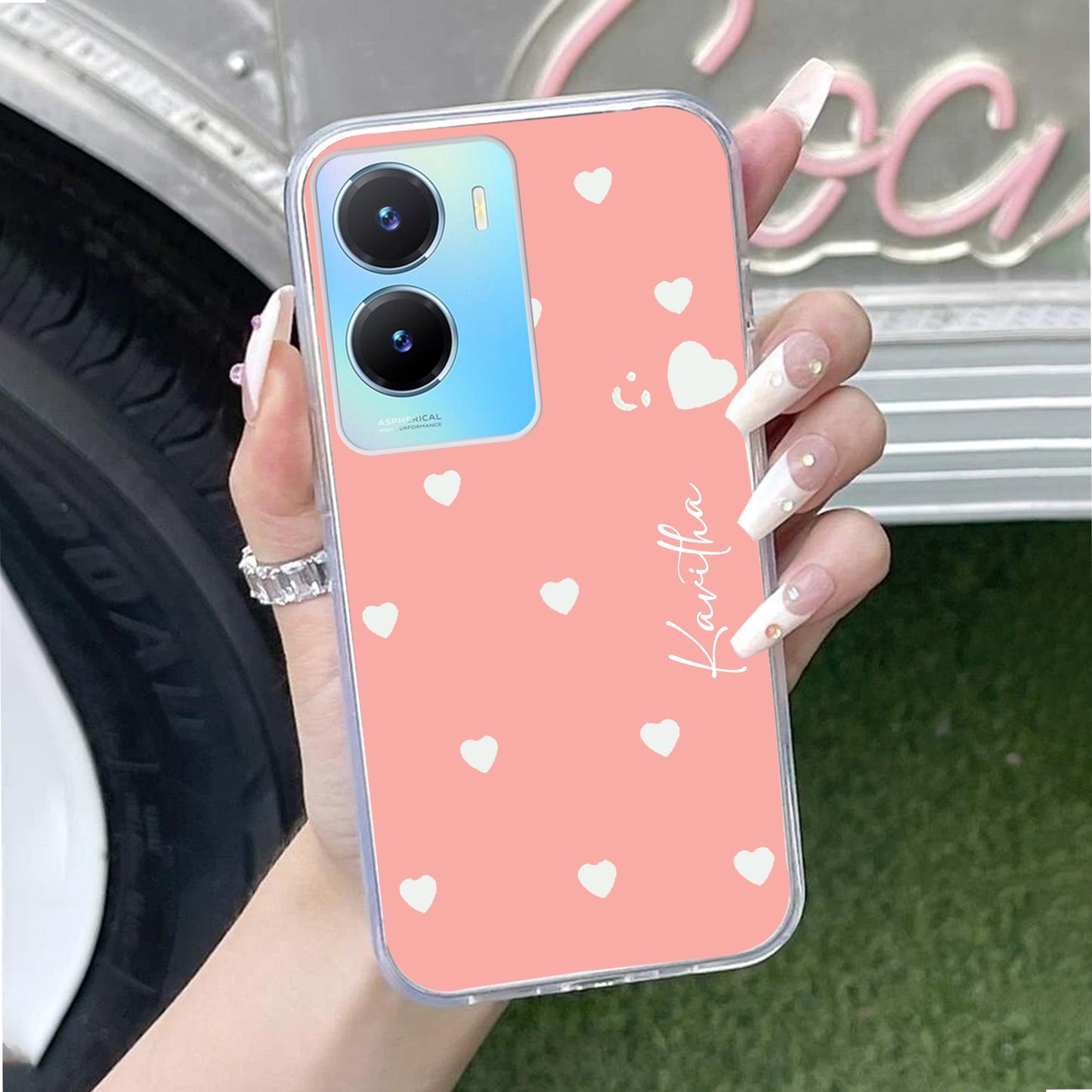 Be Loved Customize Transparent Silicon Case Peach For Vivo