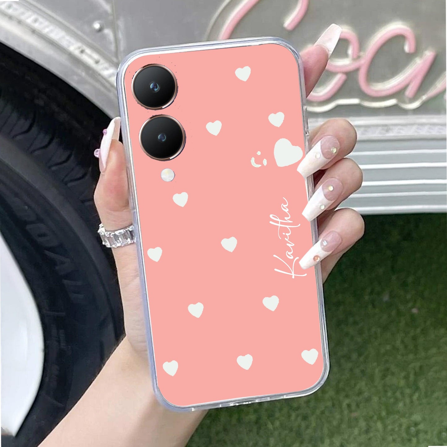 Be Loved Customize Transparent Silicon Case Peach For Vivo