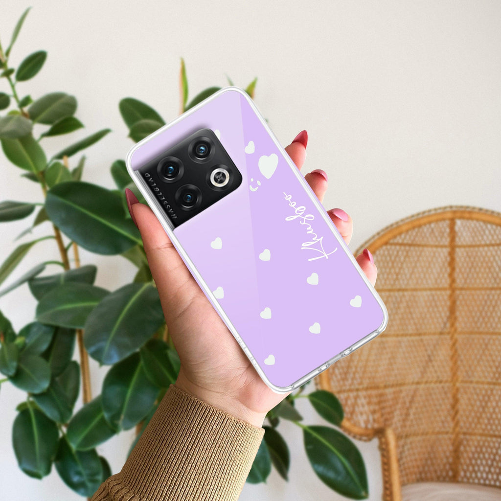 Be Loved Customize Anti Yellow Case Purple For OnePlus 10 Pro 5G