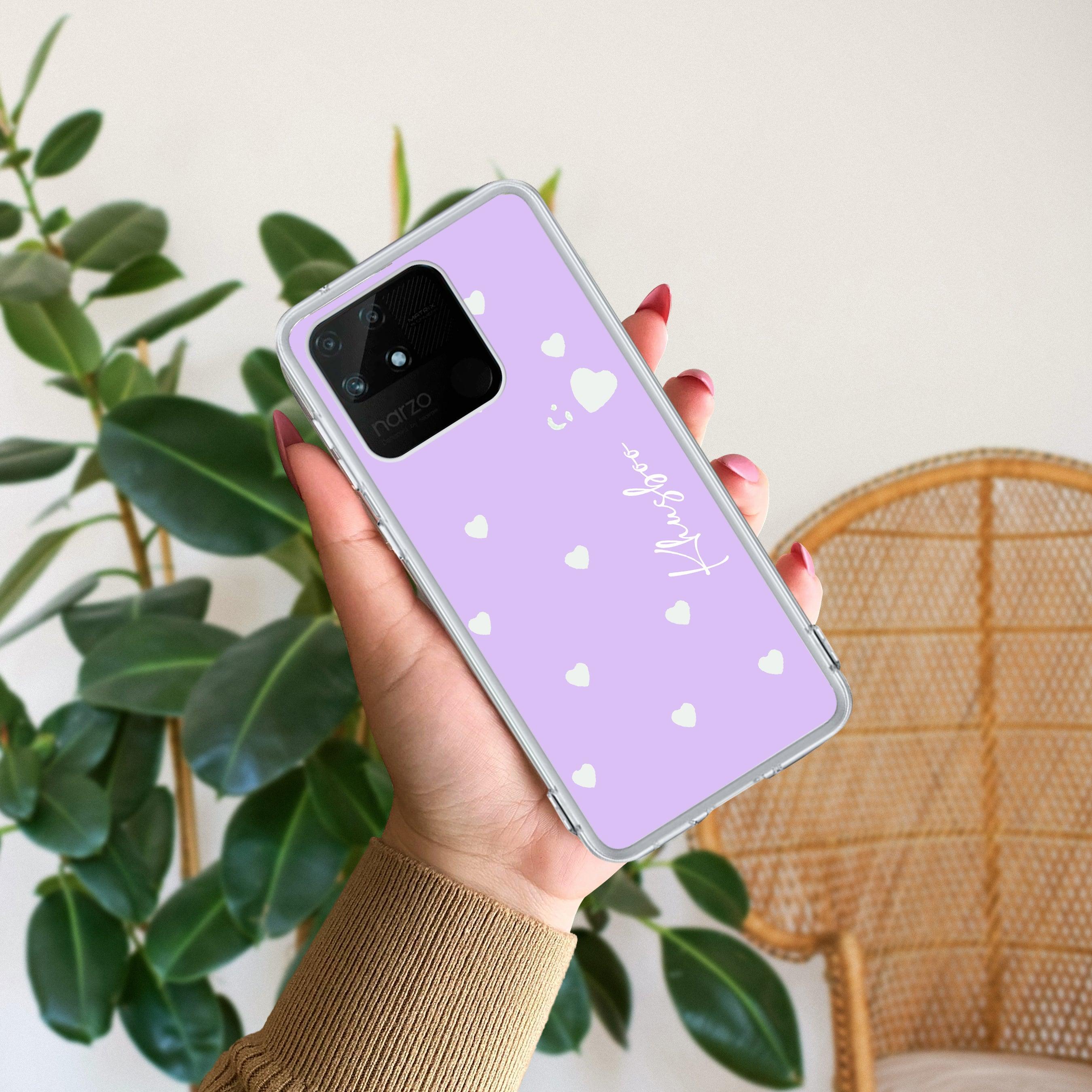 Be Loved Customize Transparent Silicon Case Purple For Realme Narzo 50 5G