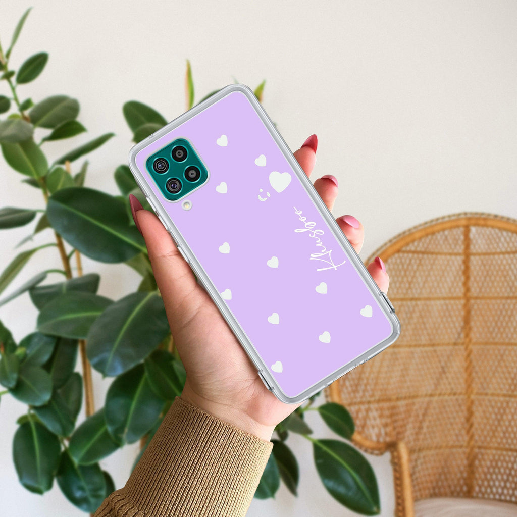 Be Loved Customize Anti Yellow Case Purple For Samsung Galaxy M53