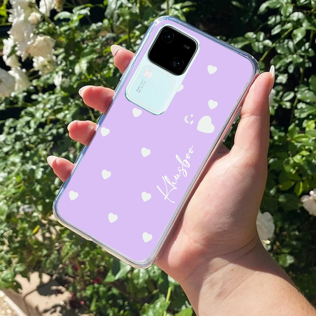 Be Loved Customize Transparent Silicon Case Purple For Vivo Y75 4G