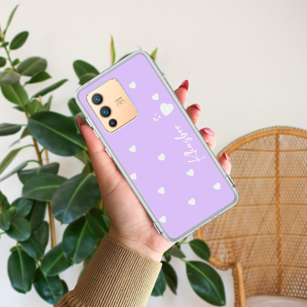 Be Loved Customize Transparent Silicon Case Purple For Vivo V23E