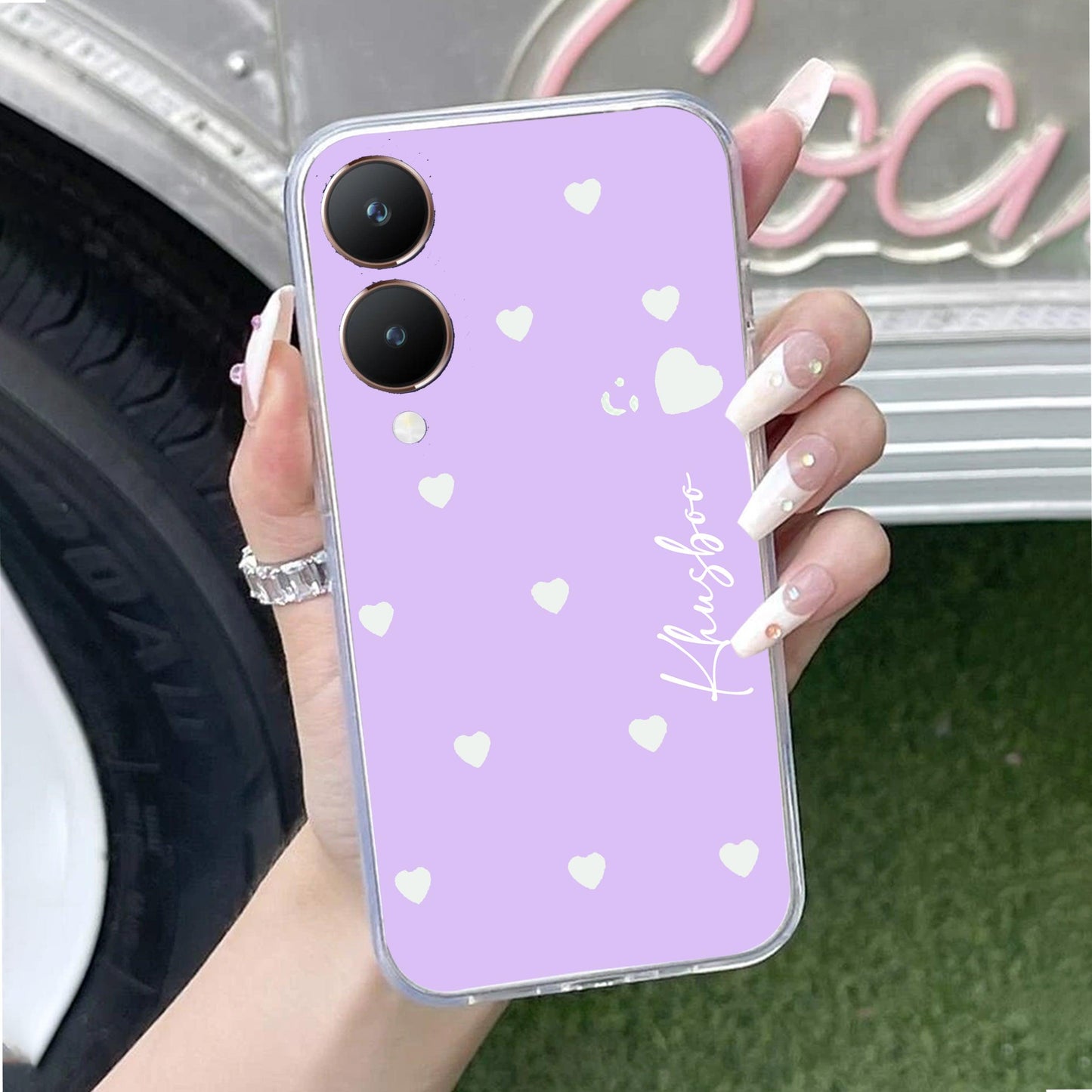 Be Loved Customize Transparent Silicon Case Purple For Vivo