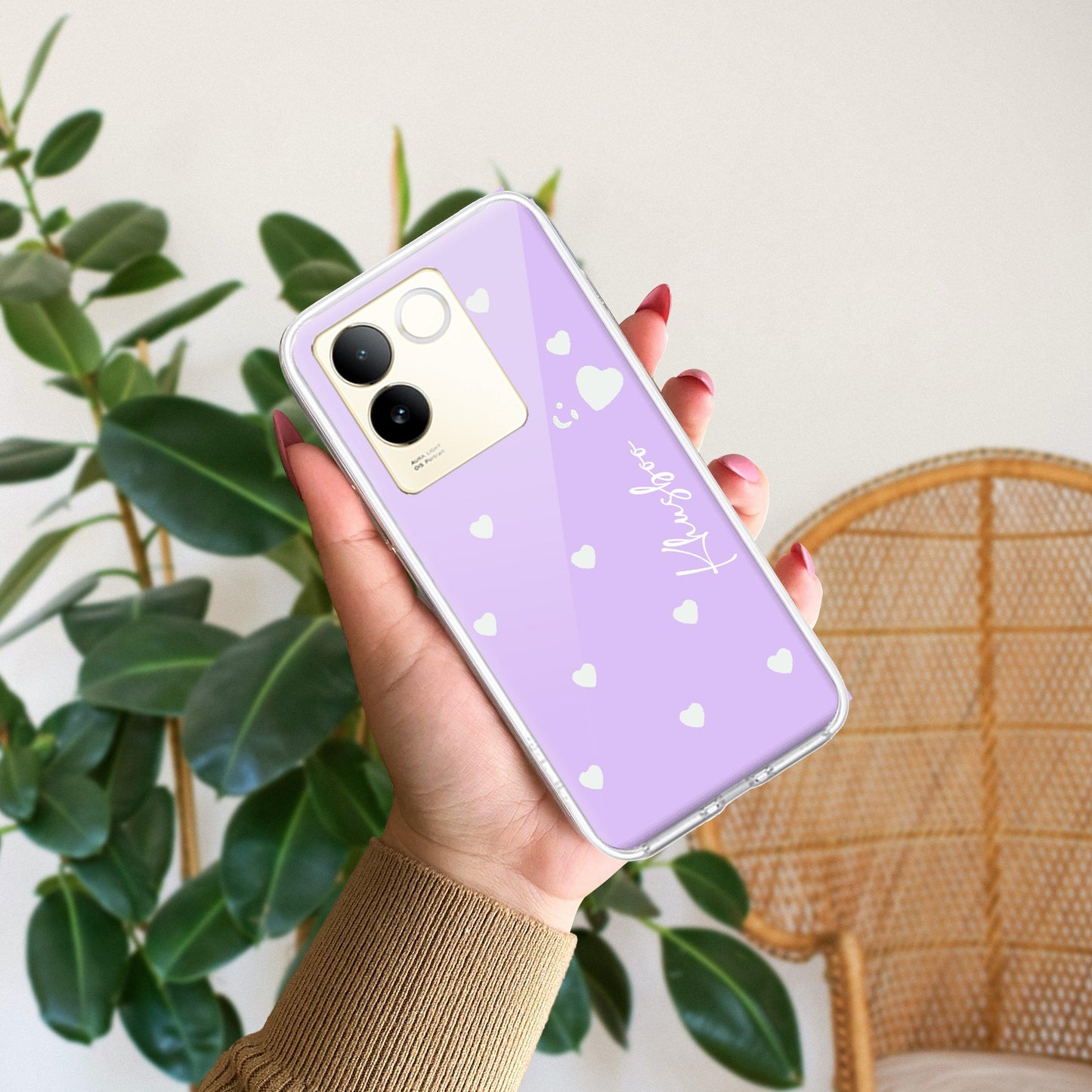 Be Loved Customize Transparent Silicon Case Purple For Vivo
