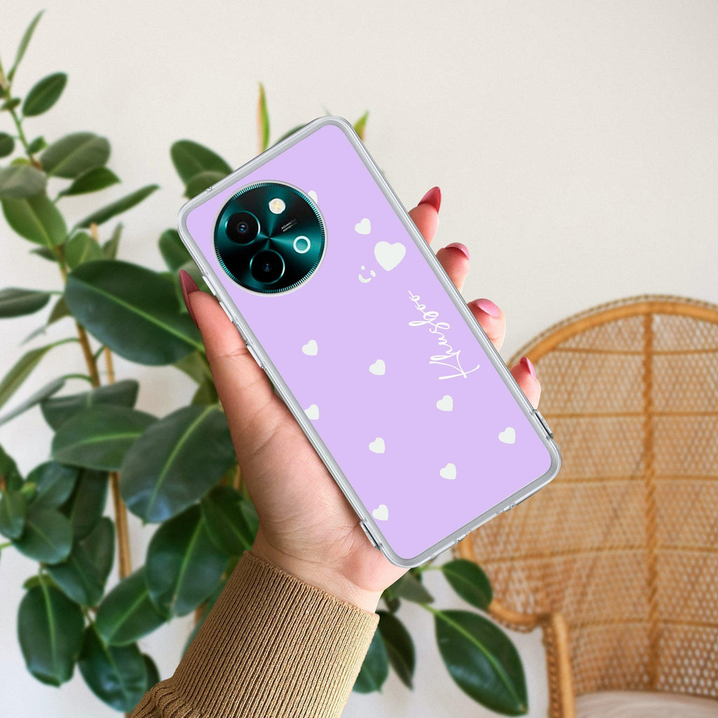 Be Loved Customize Transparent Silicon Case Purple For Vivo V29 5G