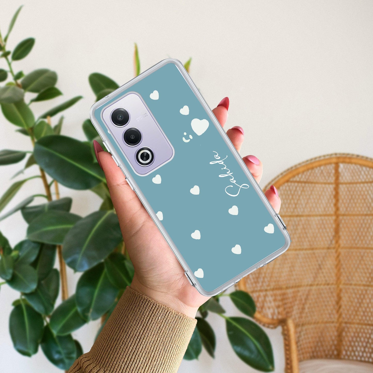 Be Loved Customize Transparent Silicon Case Sky Blue For Oppo