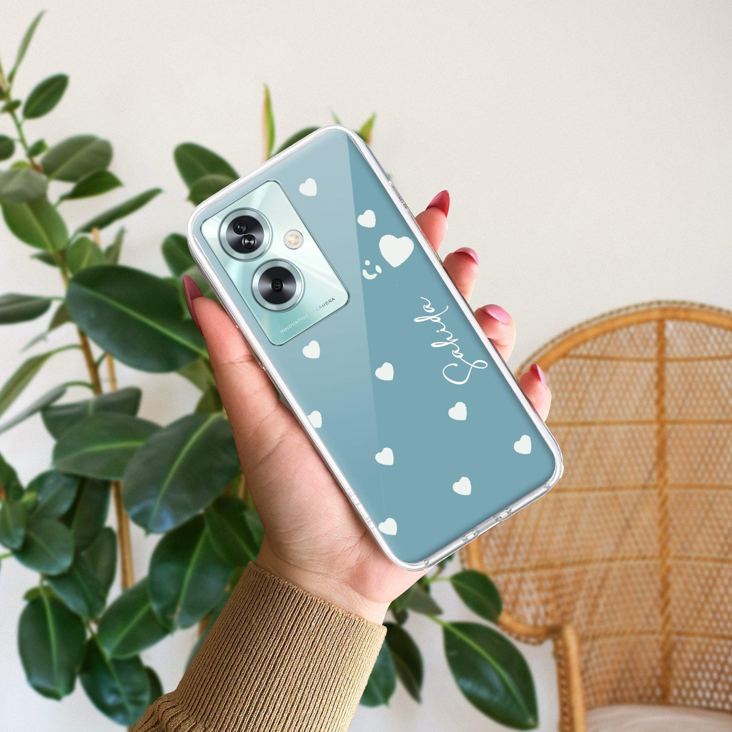 Be Loved Customize Transparent Silicon Case Sky Blue For Oppo