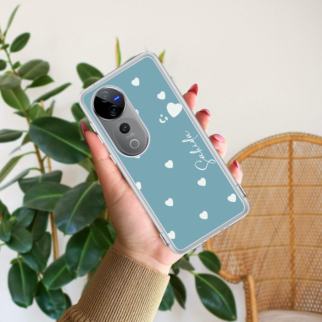 Be Loved Customize Transparent Silicon Case Sky Blue For Vivo T1 5G