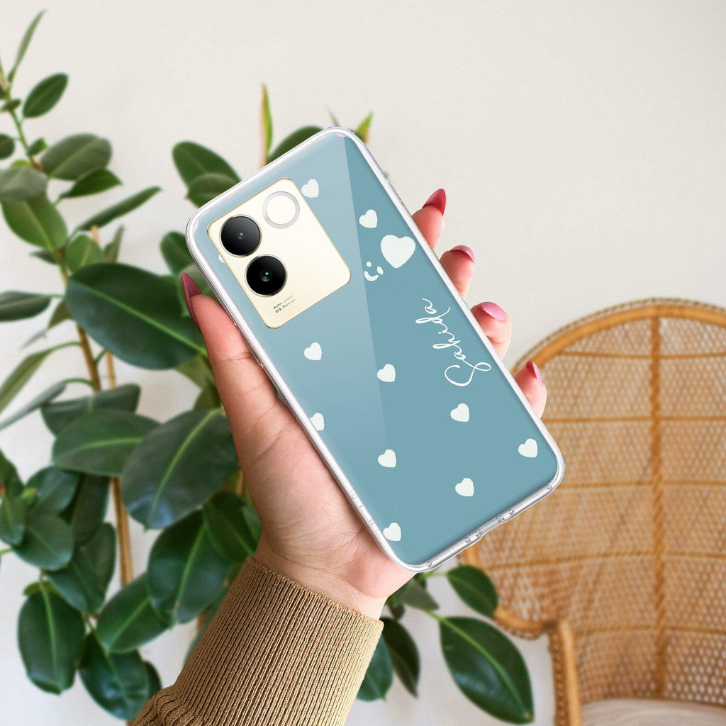 Be Loved Customize Transparent Silicon Case Sky Blue For Vivo X60 Pro