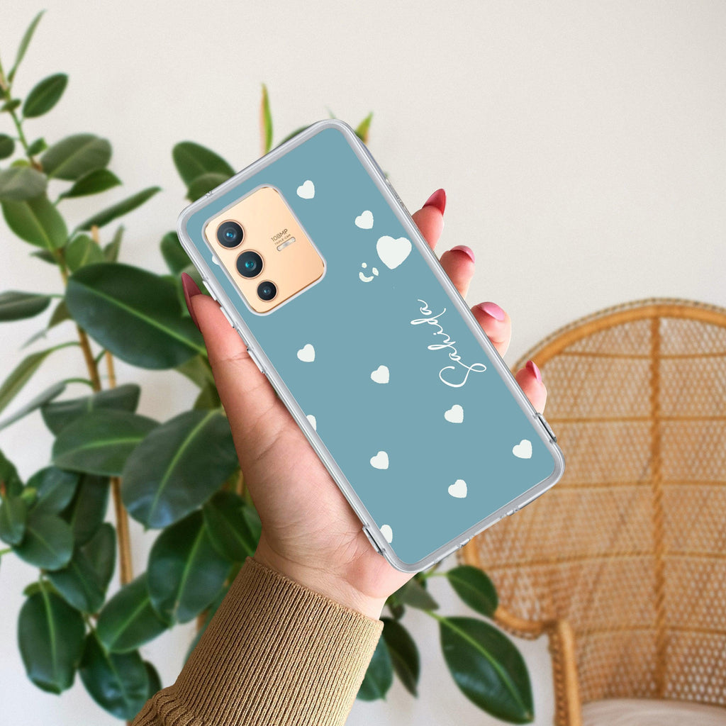 Be Loved Customize Transparent Silicon Case Sky Blue For Vivo V23 Pro 5G