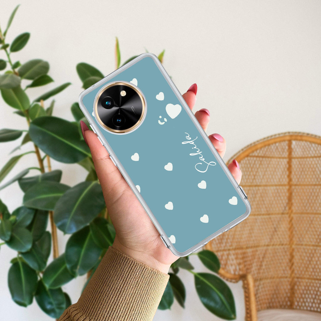 Be Loved Customize Transparent Silicon Case Sky Blue For Vivo X90 Pro 5G