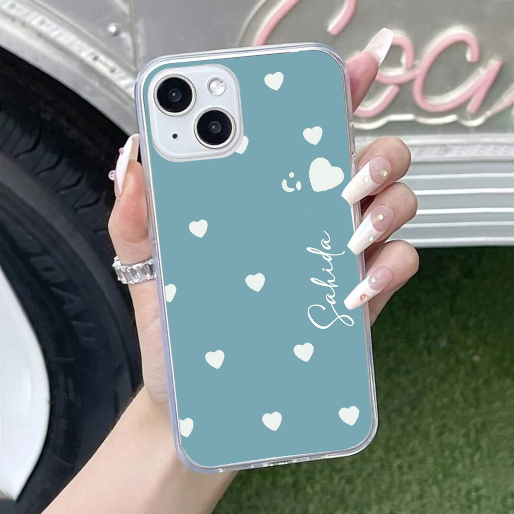 Be Loved Customize Transparent Silicon Case Sky Blue For iPhone 13