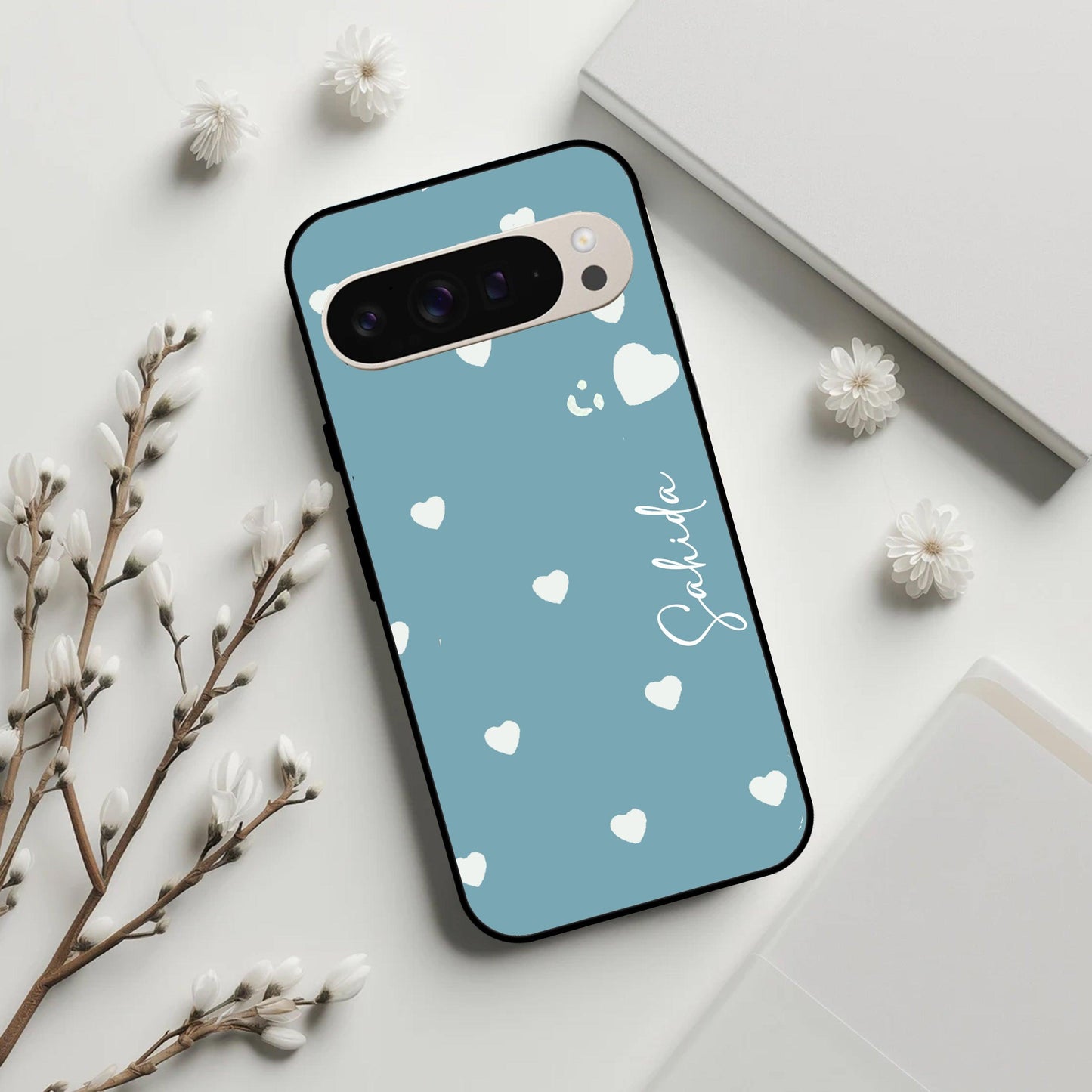 Be Loved Glossy Customised Metal Case Cover Sky Blue For Google