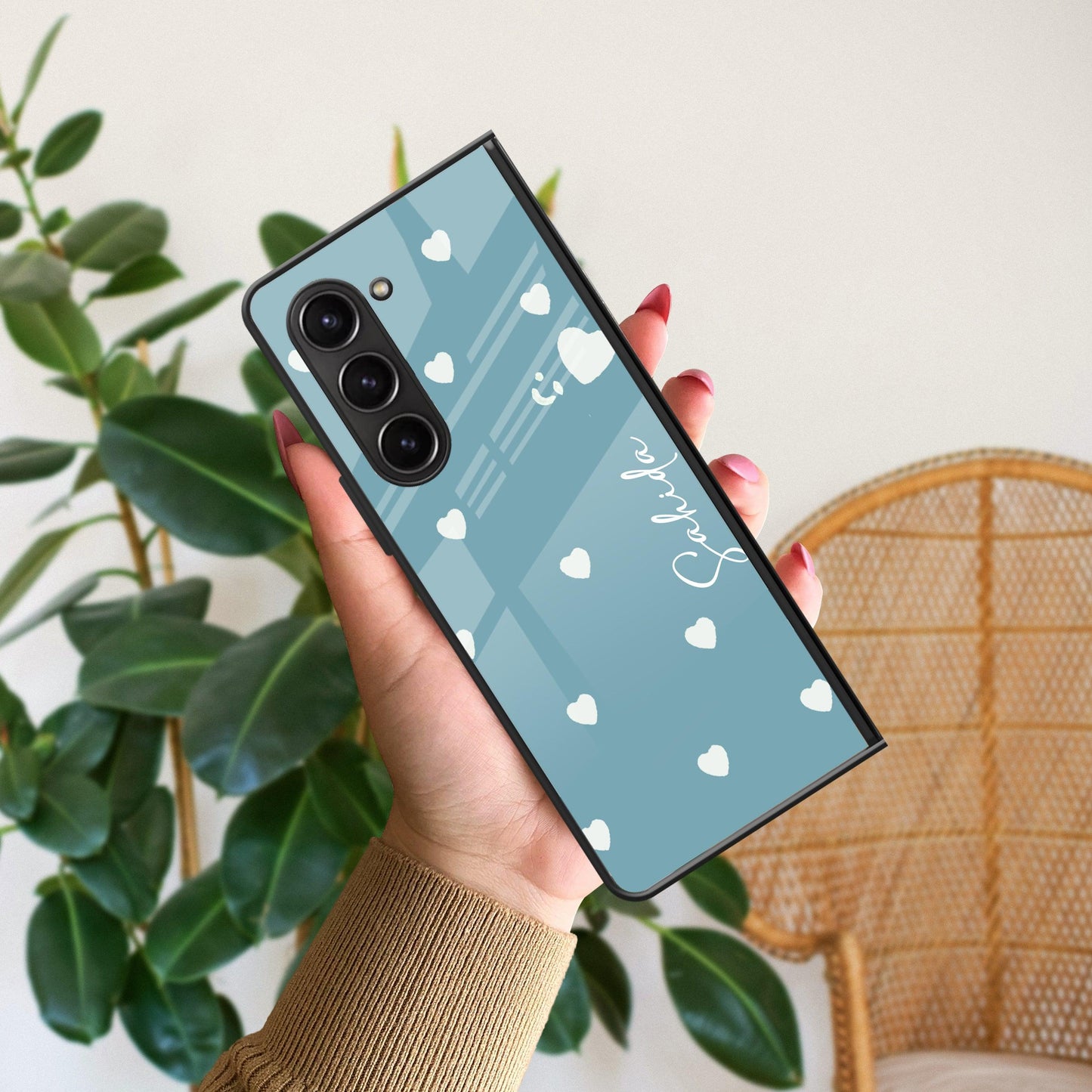 Be Loved Glossy Customized Metal Case Cover Sky Blue For Samsung