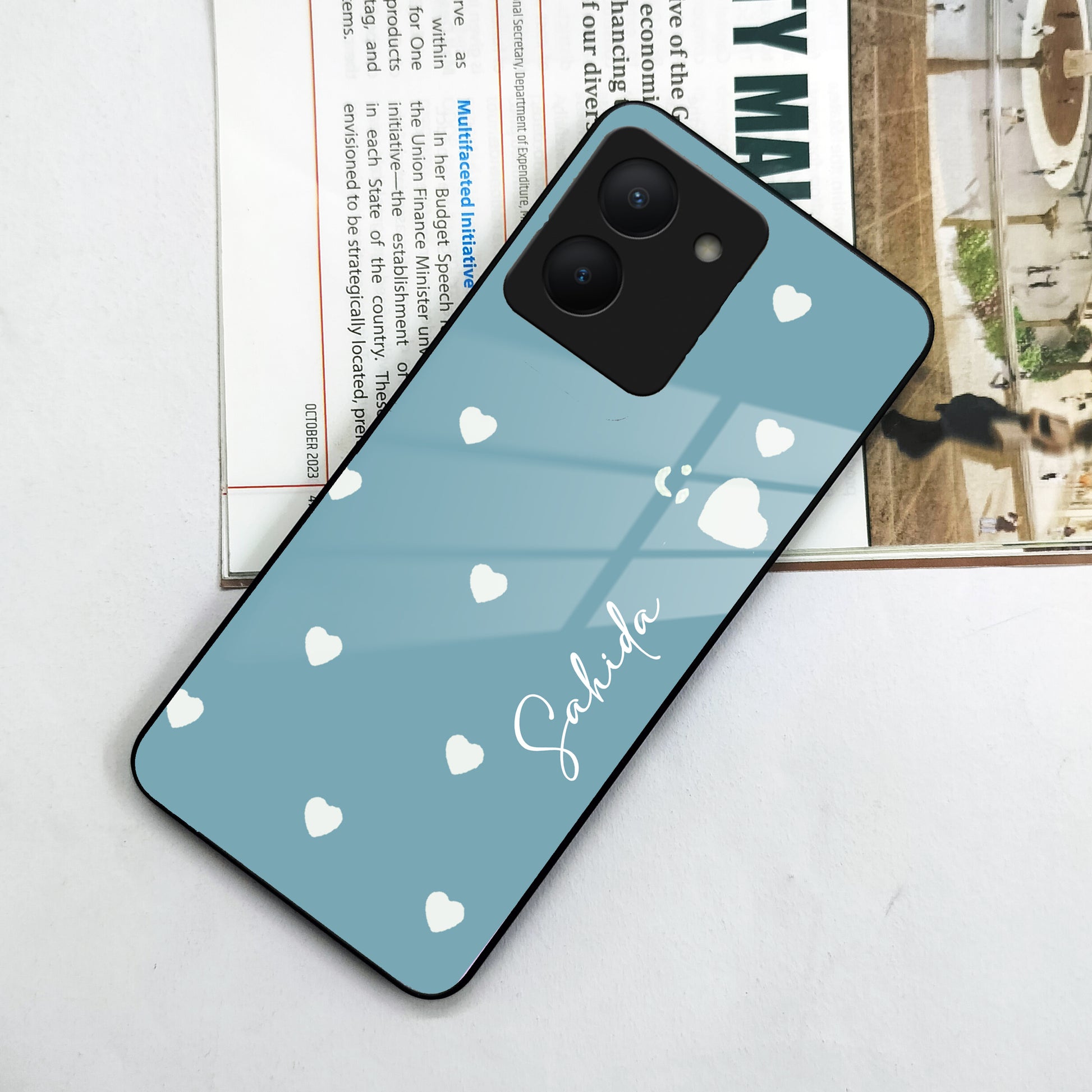 Be Loved Glossy Customised Metal Case Cover Sky Blue For Vivo ShopOnCliQ