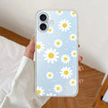Beautiful Daisy Floral Transparent Silicon Case For iPhone