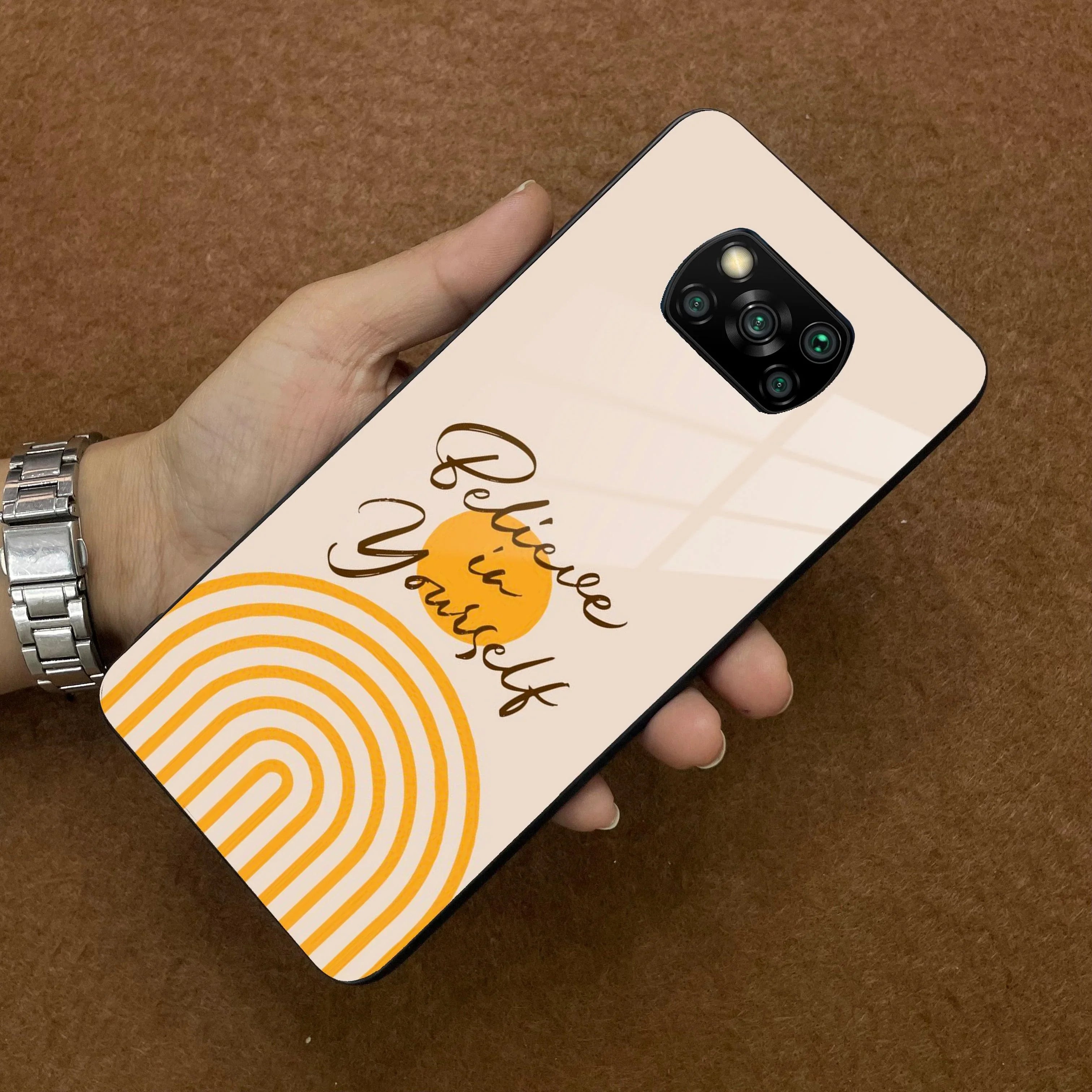 Believe In Yourself Glass Case Cover For Poco - ShopOnCliQ