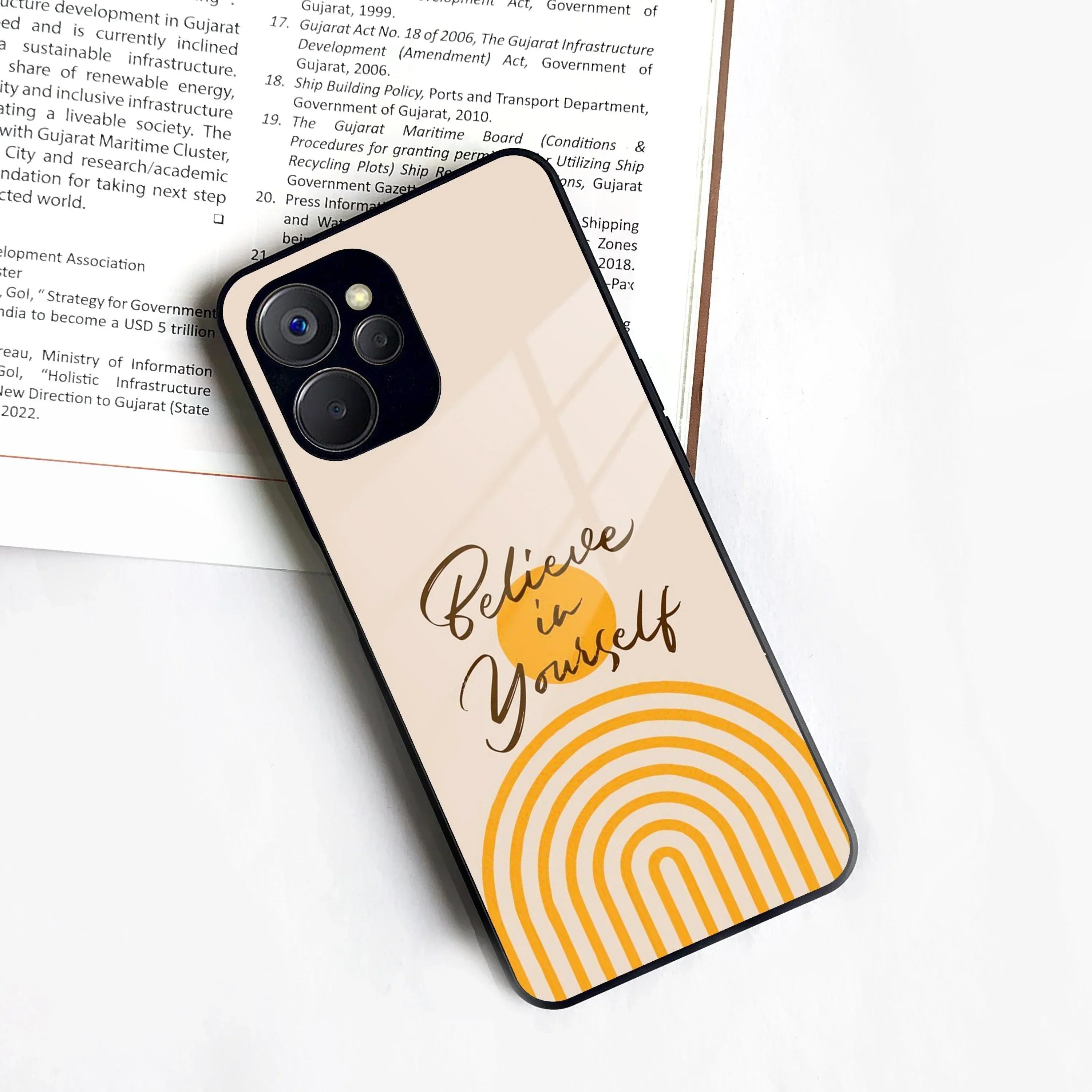 Believe In Yourself Glass Case Cover For Realme/Narzo - ShopOnCliQ
