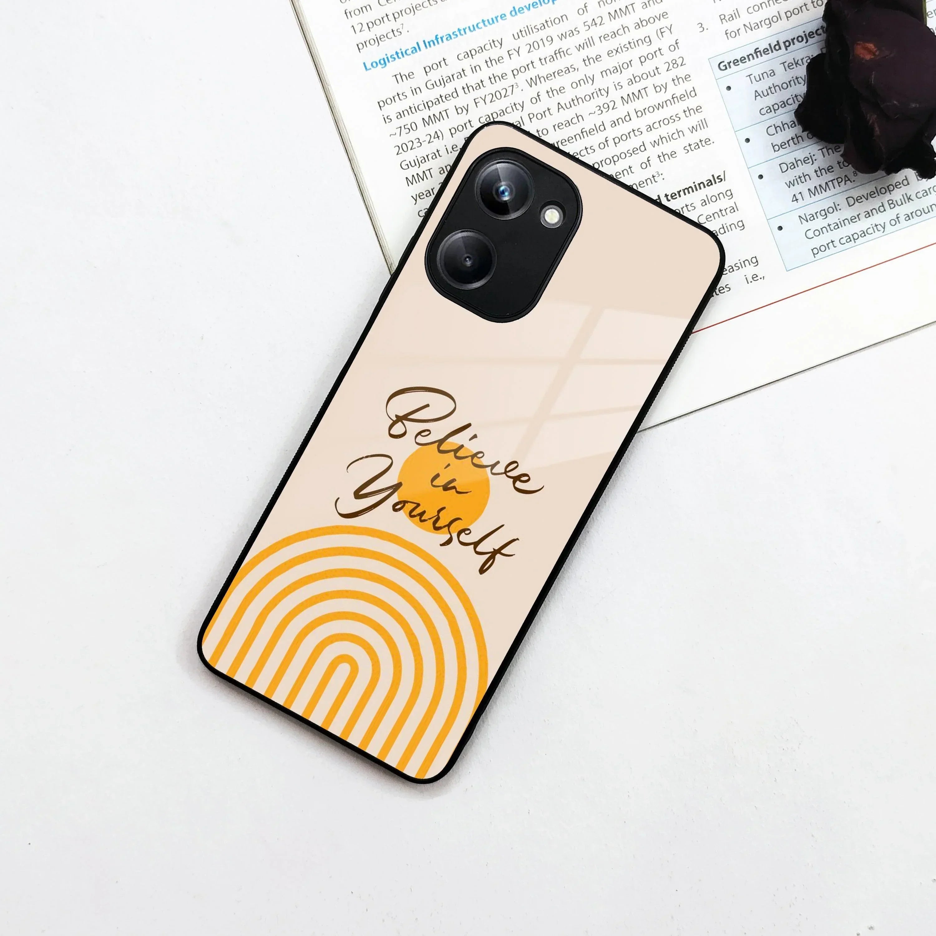 Believe In Yourself Glass Case Cover For Realme/Narzo - ShopOnCliQ