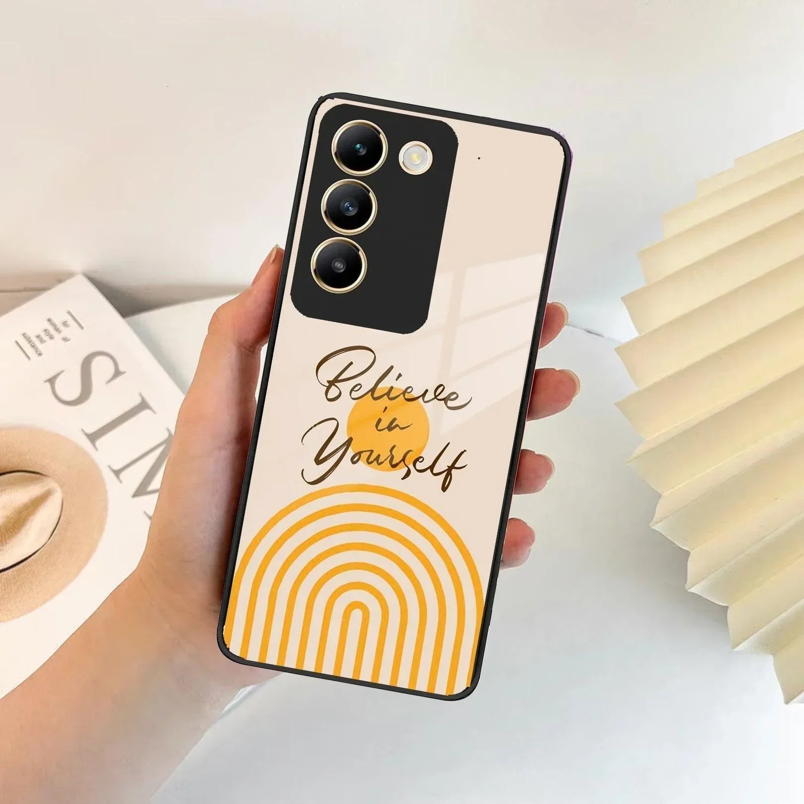 Believe In Yourself Glass Case Cover For Vivo - ShopOnCliQ