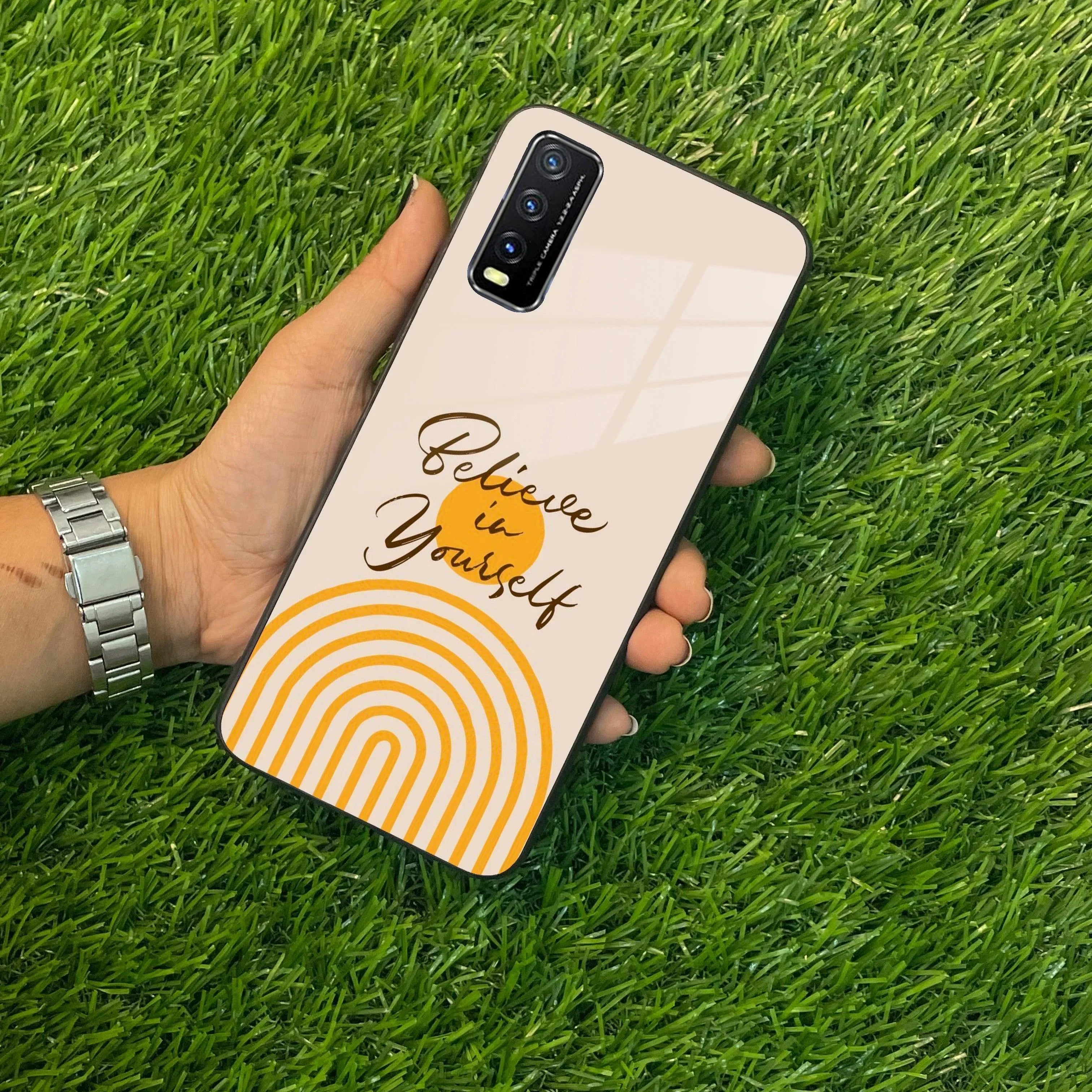 Believe In Yourself Glass Case Cover For Vivo - ShopOnCliQ