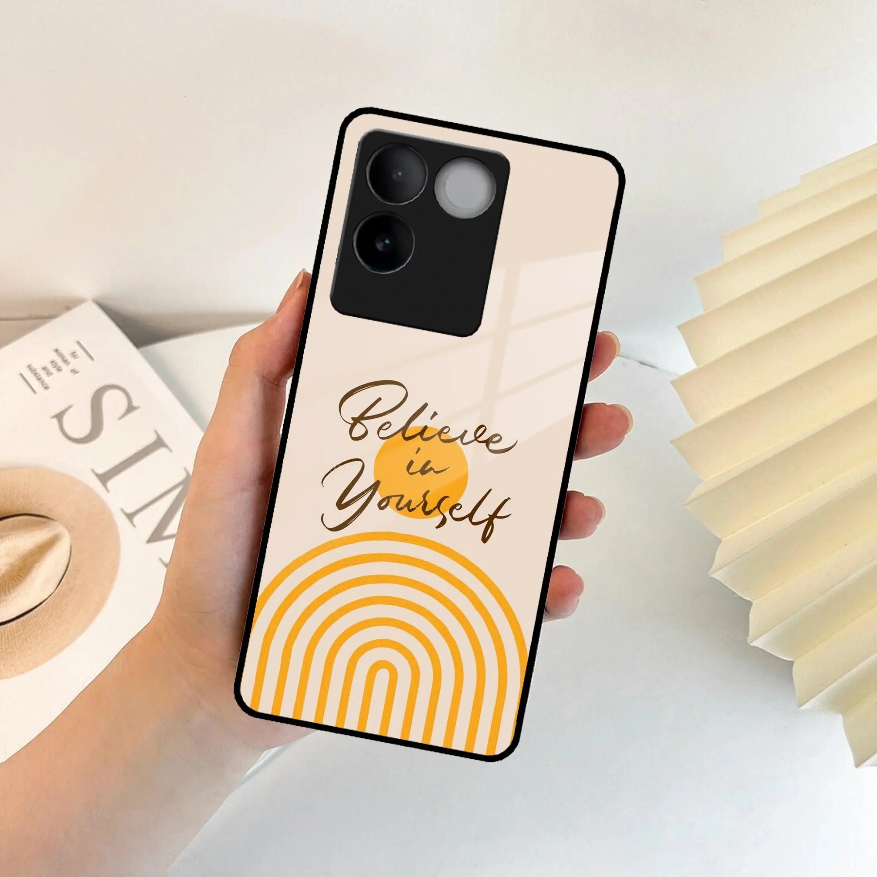 Believe In Yourself Glass Case Cover For iQOO - ShopOnCliQ