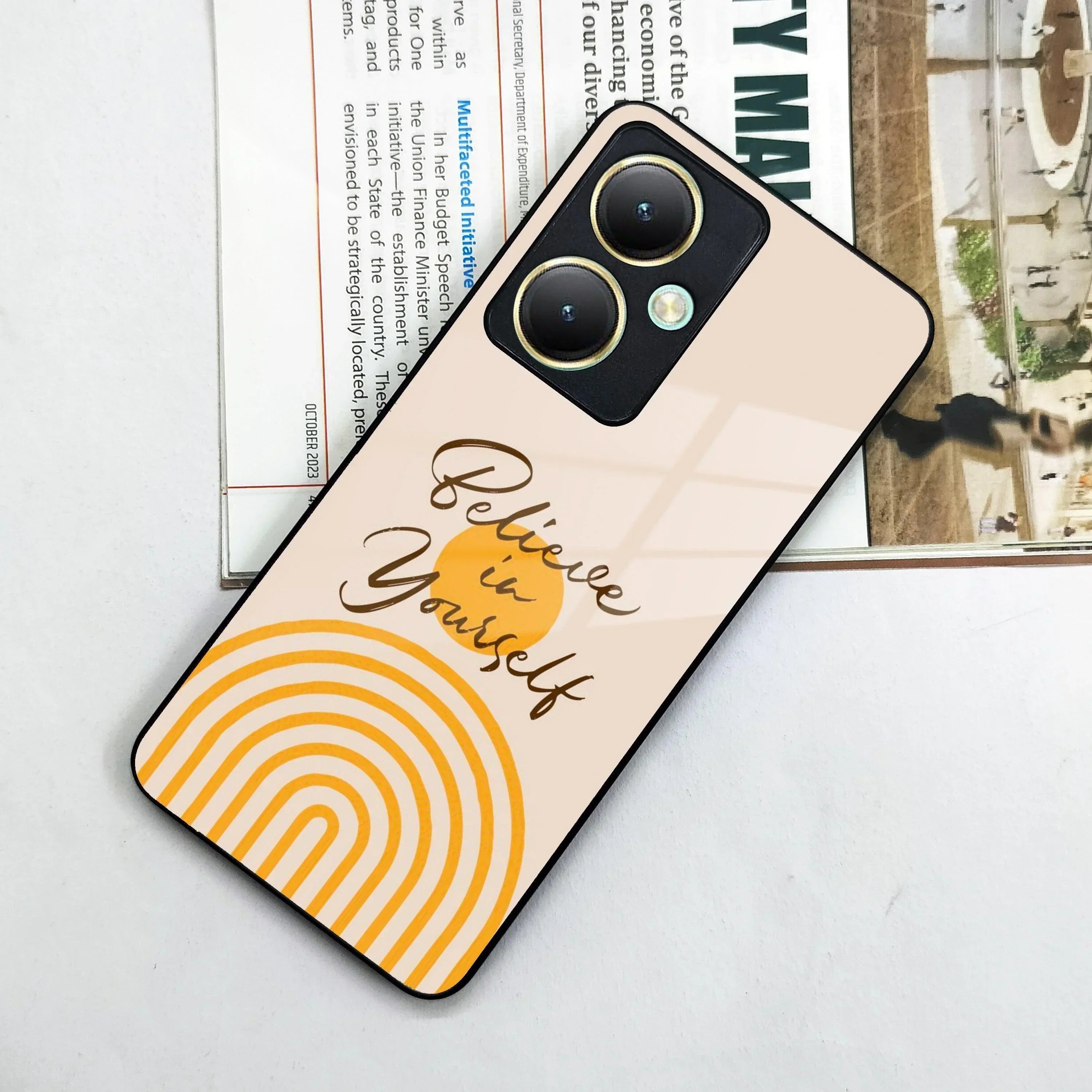 Believe In Yourself Glass Case Cover For Vivo - ShopOnCliQ
