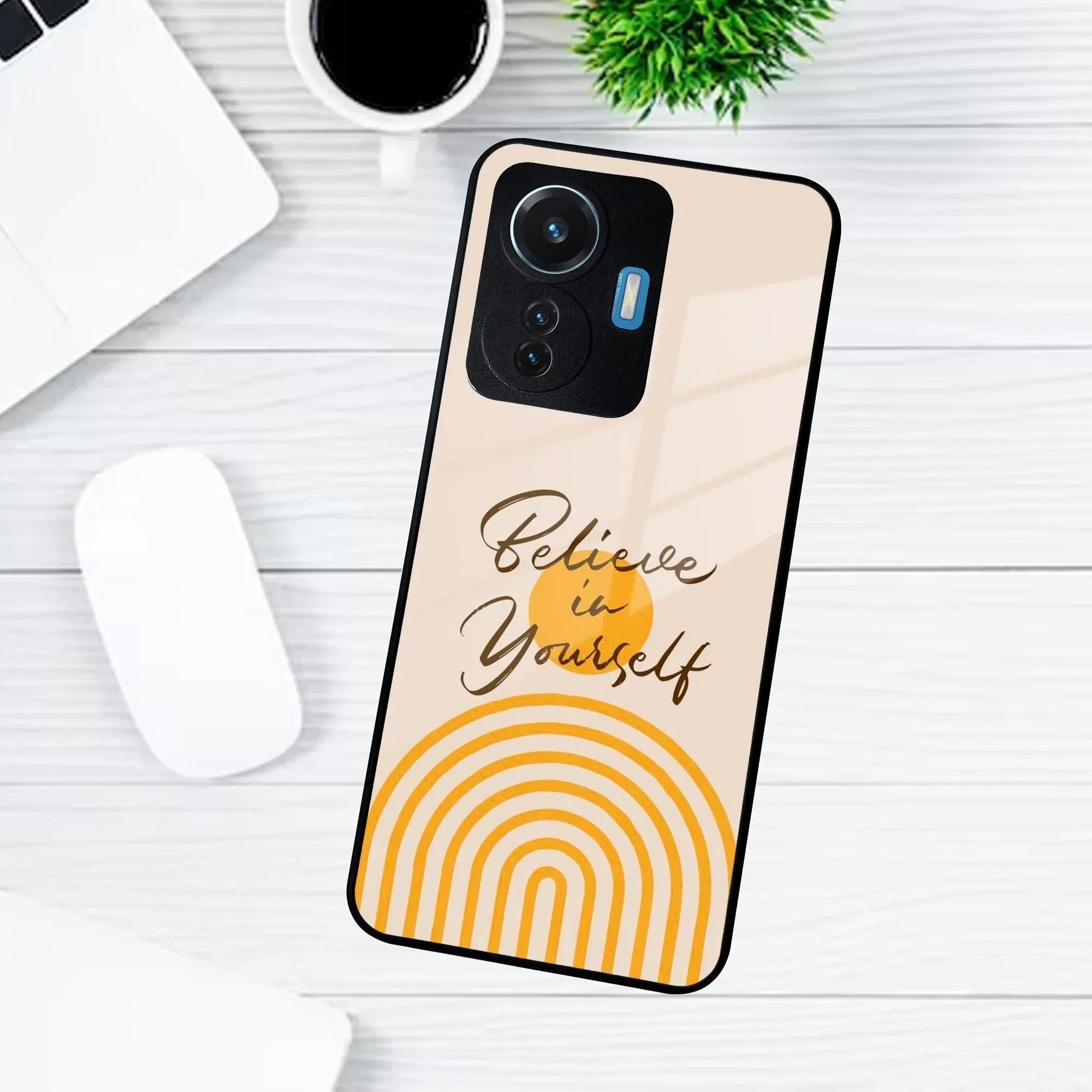 Believe In Yourself Glass Case Cover For Vivo - ShopOnCliQ