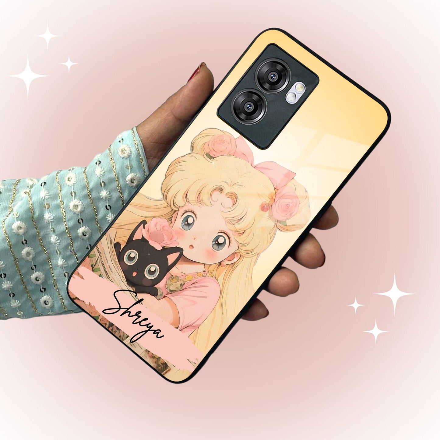 Lovely Sailor Moon Customize Glass Case Cover For Oppo