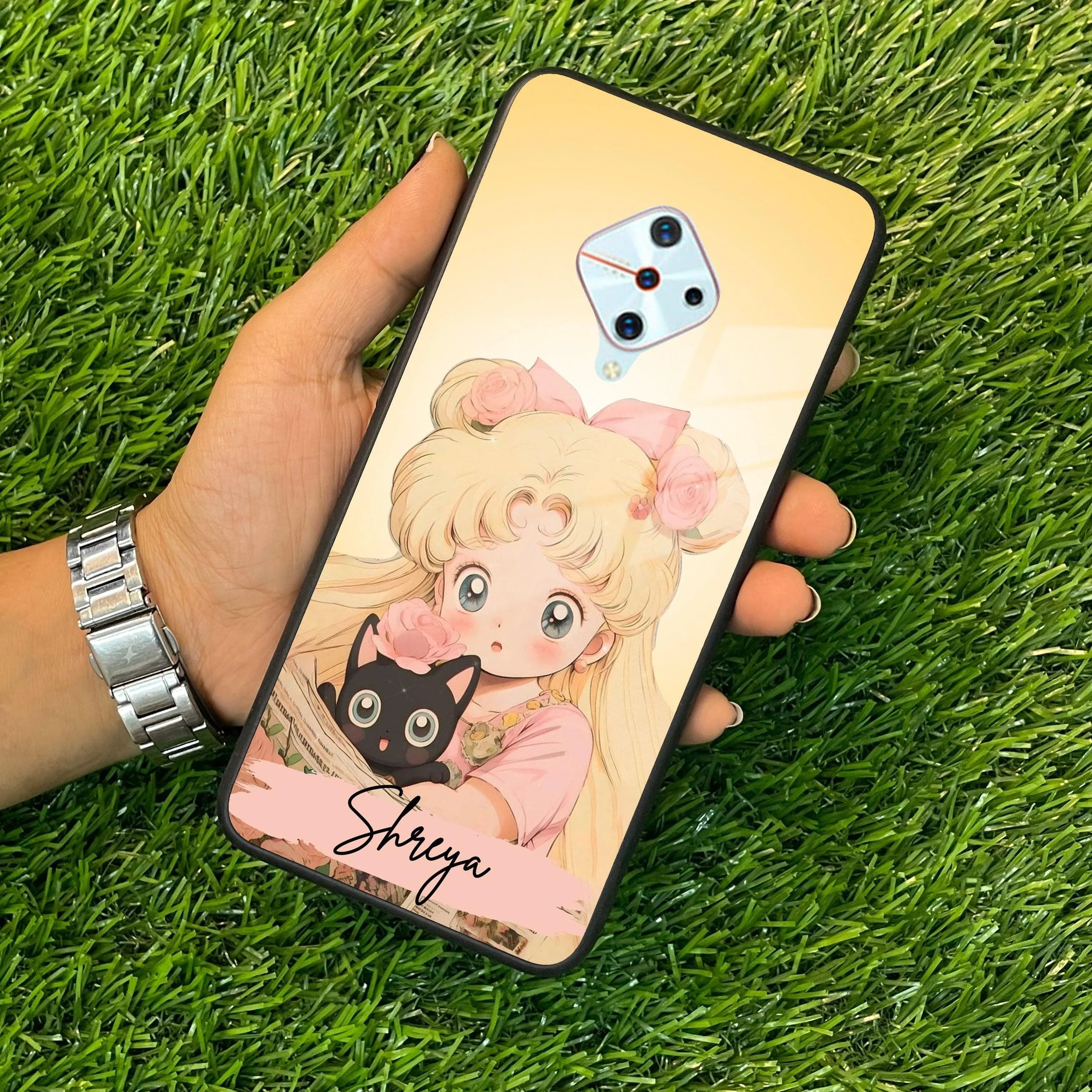 Lovely Sailor Moon Customize Glass Case Cover For Vivo - ShopOnCliQ