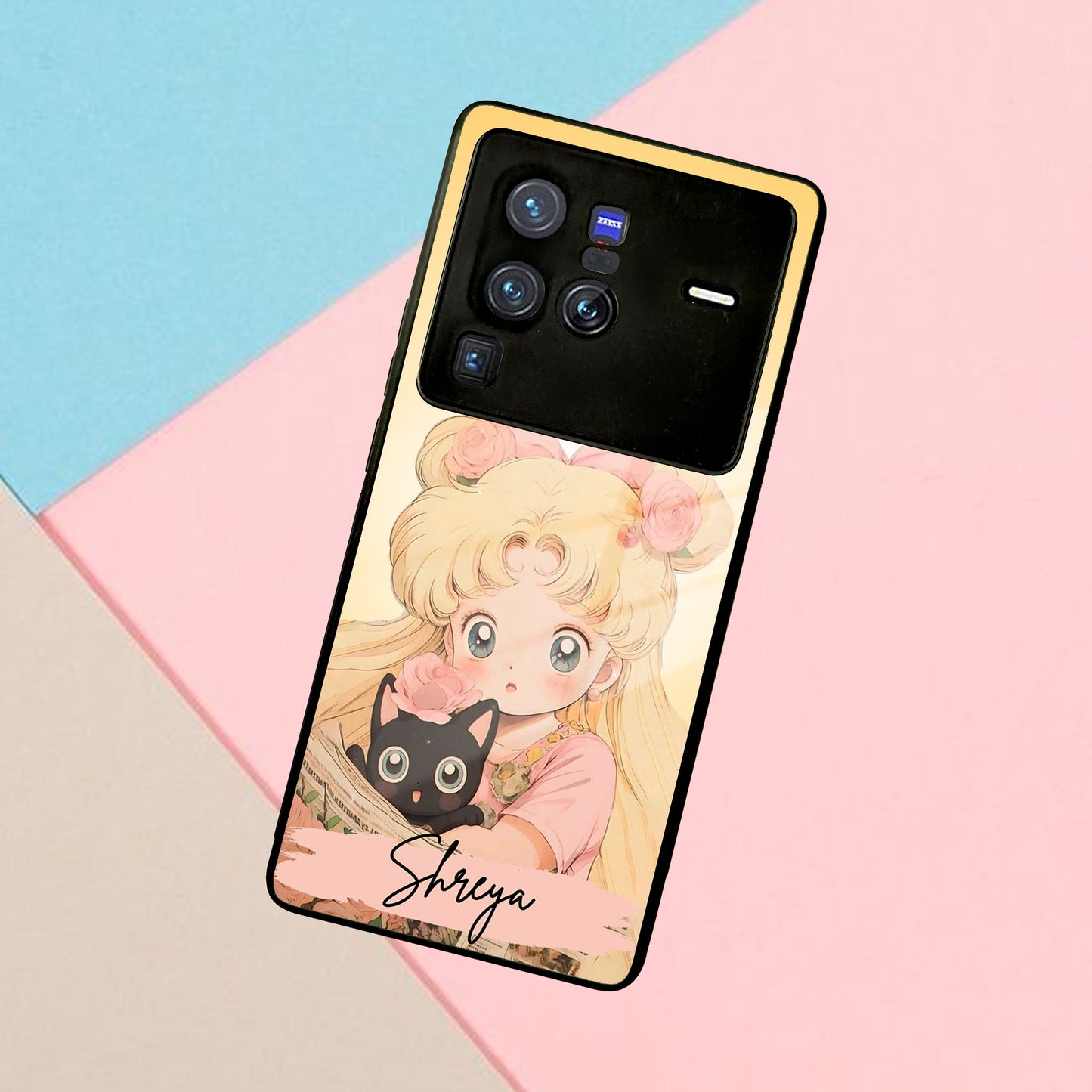Lovely Sailor Moon Customize Glass Case Cover For Vivo
