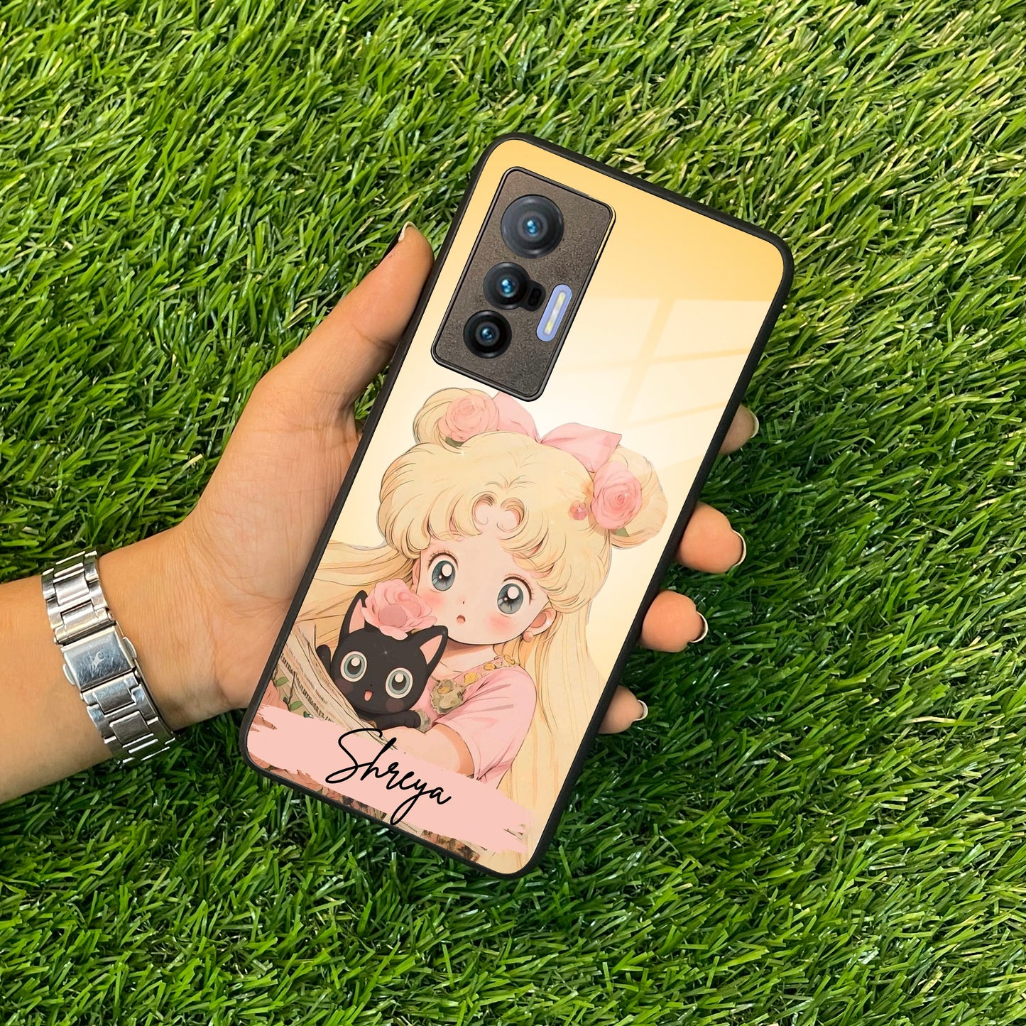 Lovely Sailor Moon Customize Glass Case Cover For Vivo