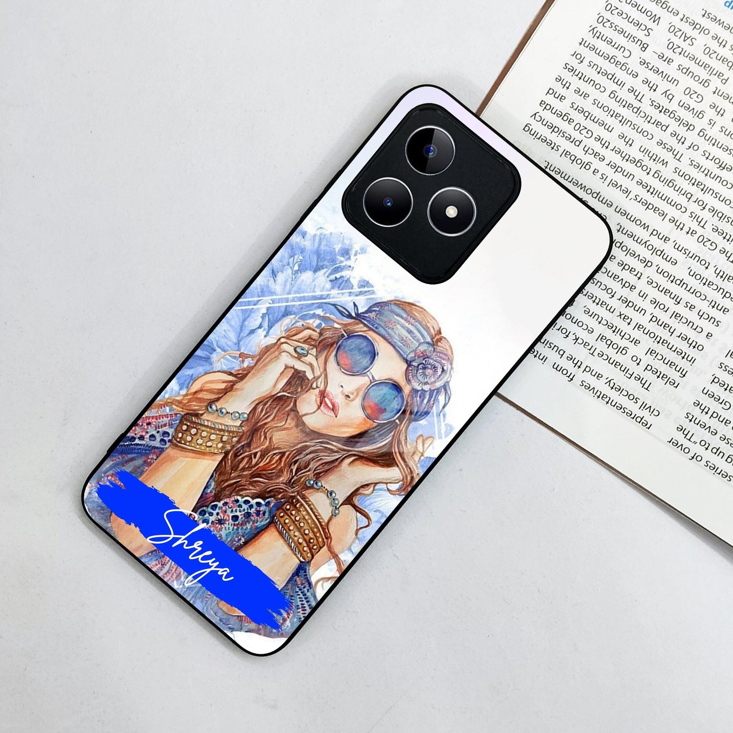 Bindass Babe Customize Glass Case Cover For Realme/Narzo