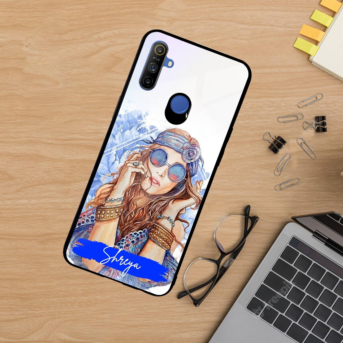 Bindass Babe Customize Glass Case Cover For Realme/Narzo