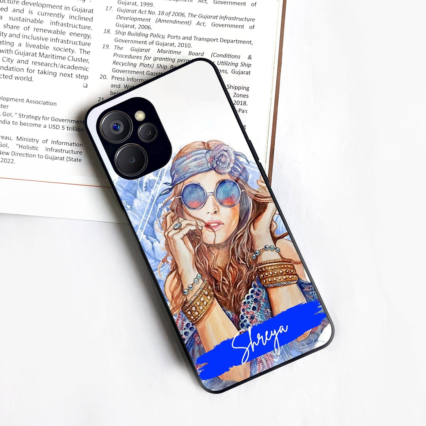 Bindass Babe Customize Glass Case Cover For Realme/Narzo