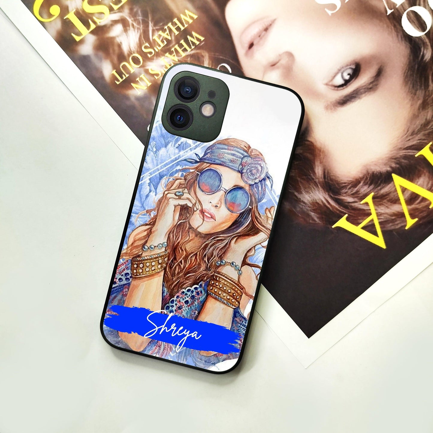 Bindass Babe Customize Glass Case Cover For iPhone