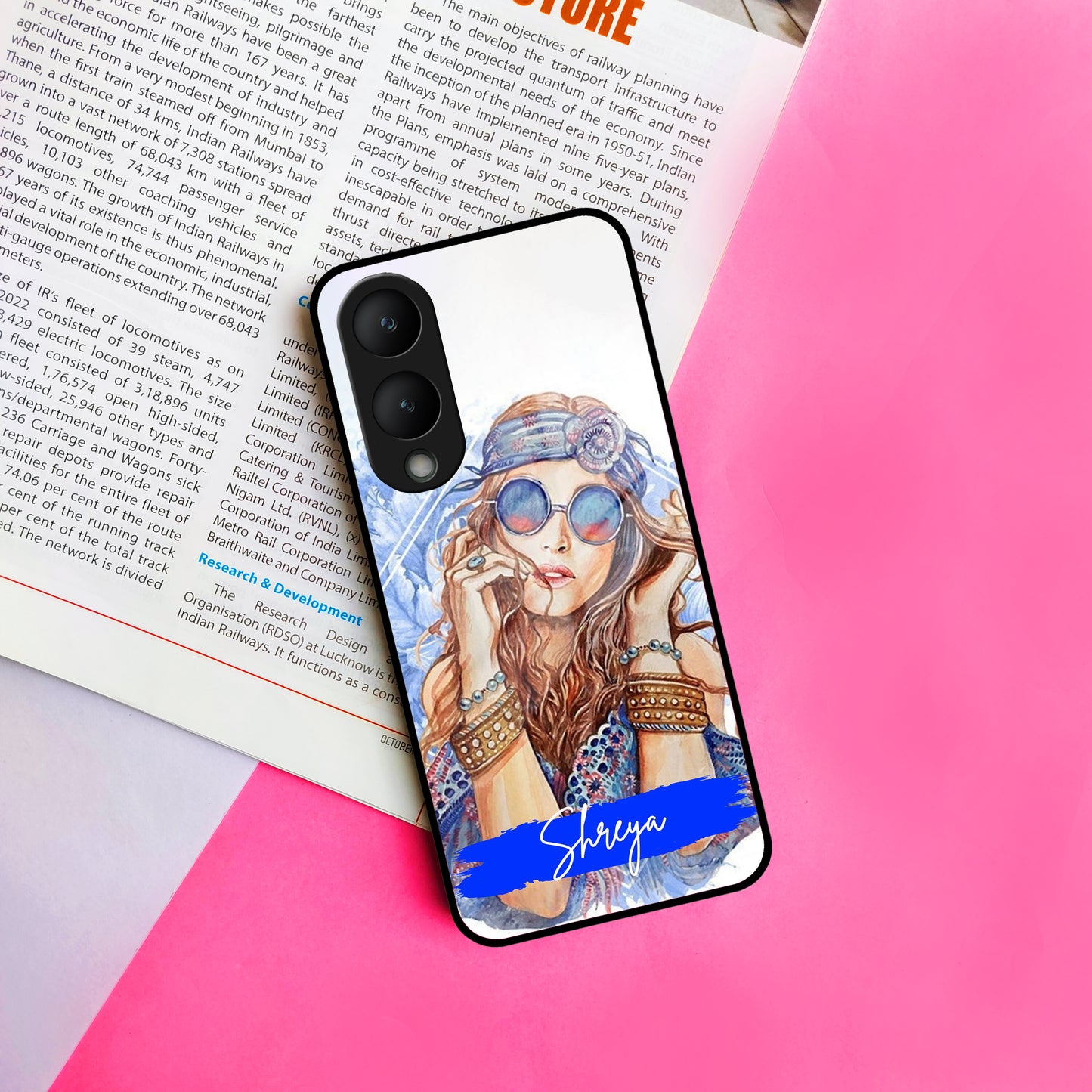 Bindass Babe Customize Glass Case Cover For Vivo