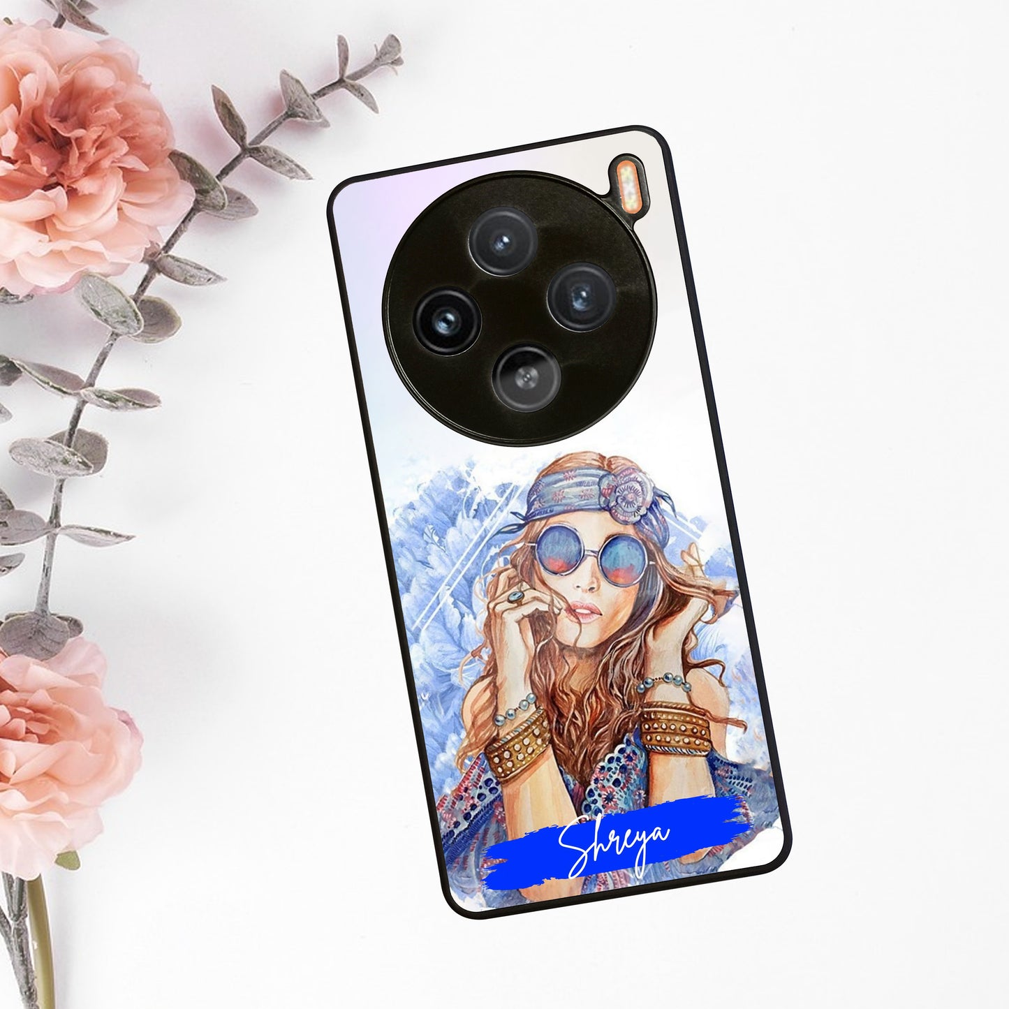 Bindass Babe Customize Glass Case Cover For Vivo