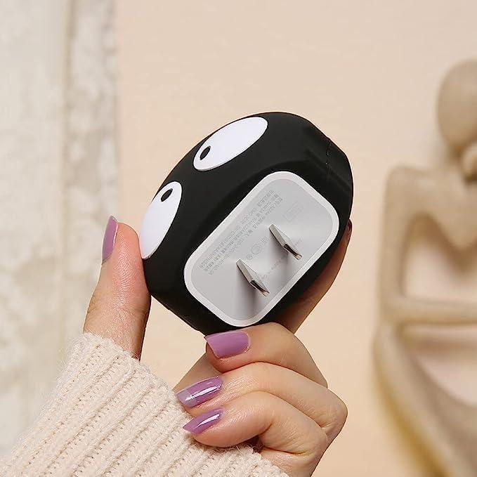 Black Eyes 3D Cartoon Silicone Charger Cover for iPhone 18W/20W - 360° Full Protection - ShopOnCliQ