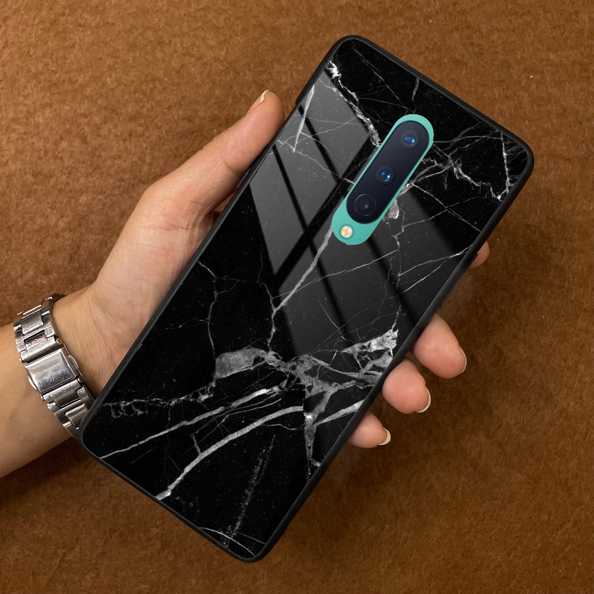 Black Marble Patter Glass Case Cover For OnePlus ShopOnCliQ