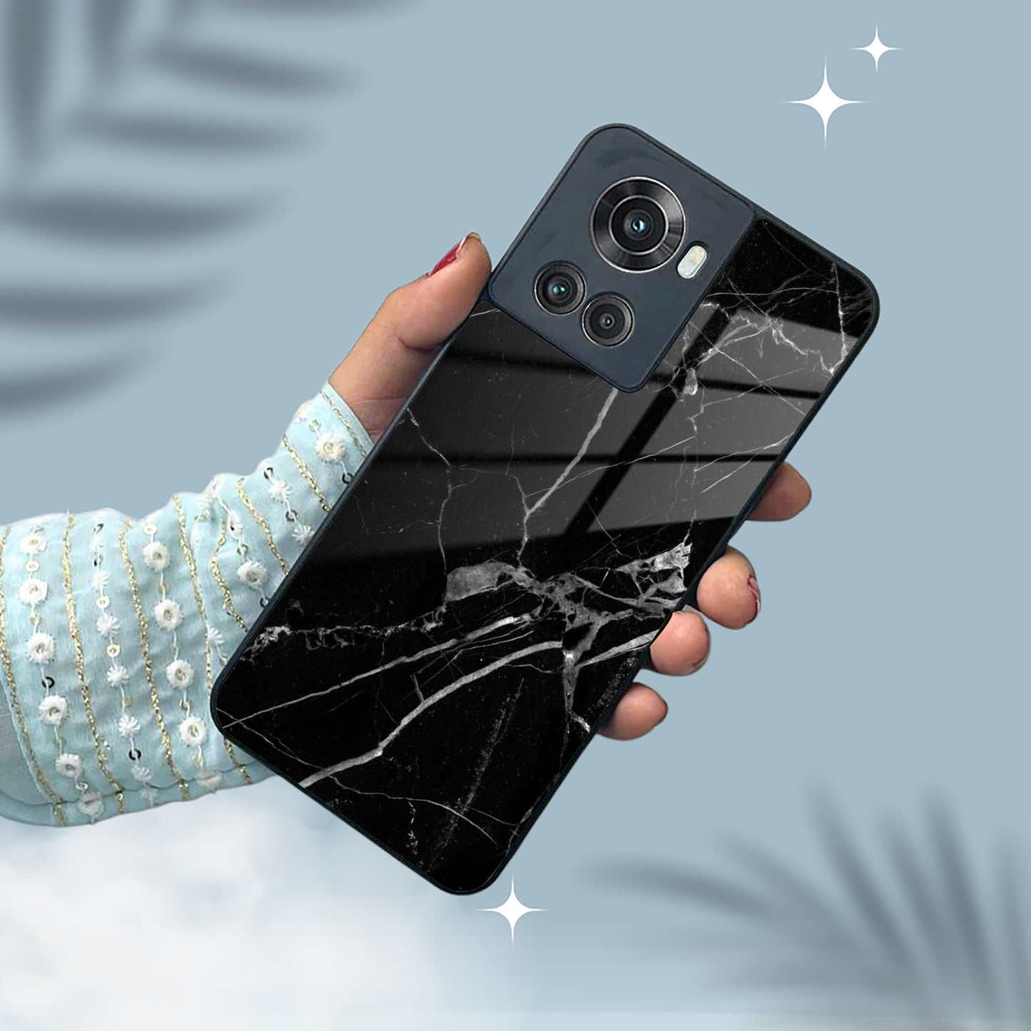 Black Marble Patter Glass Case Cover For OnePlus ShopOnCliQ