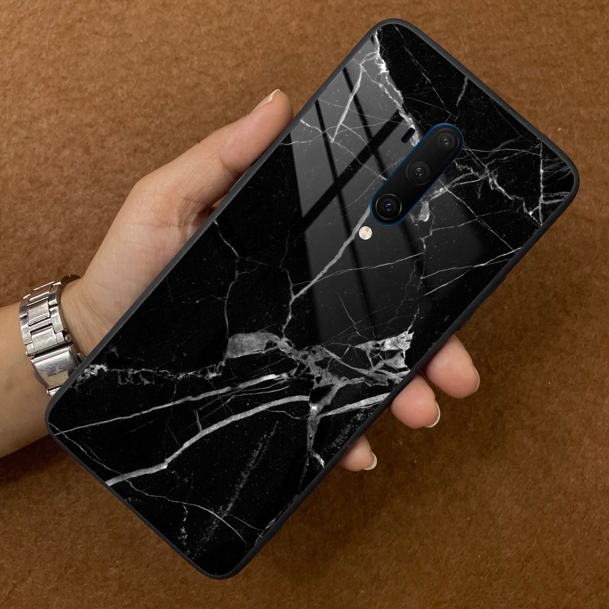 Black Marble Patter Glass Case Cover For OnePlus ShopOnCliQ