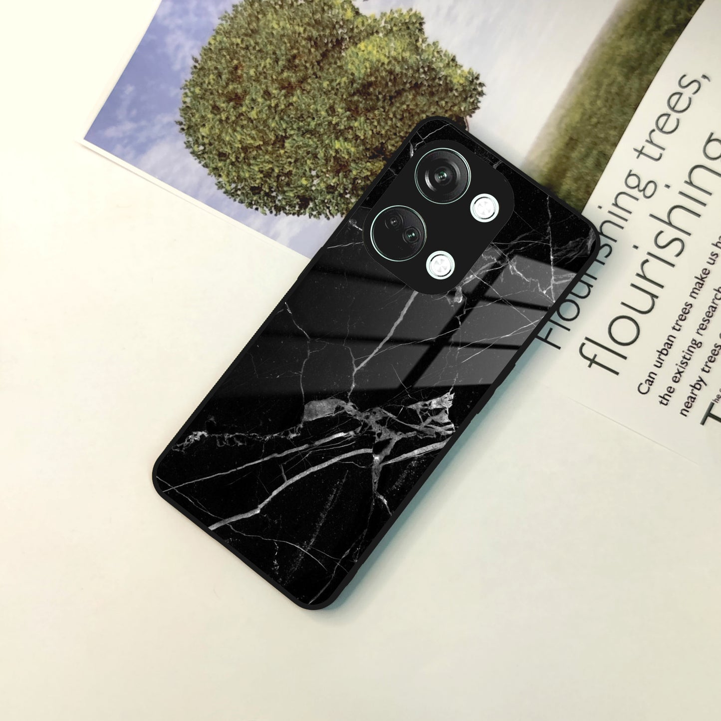 Black Marble Patter Glass Case Cover For OnePlus ShopOnCliQ