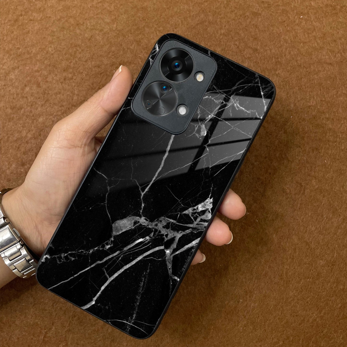 Black Marble Patter Glass Case Cover For OnePlus ShopOnCliQ