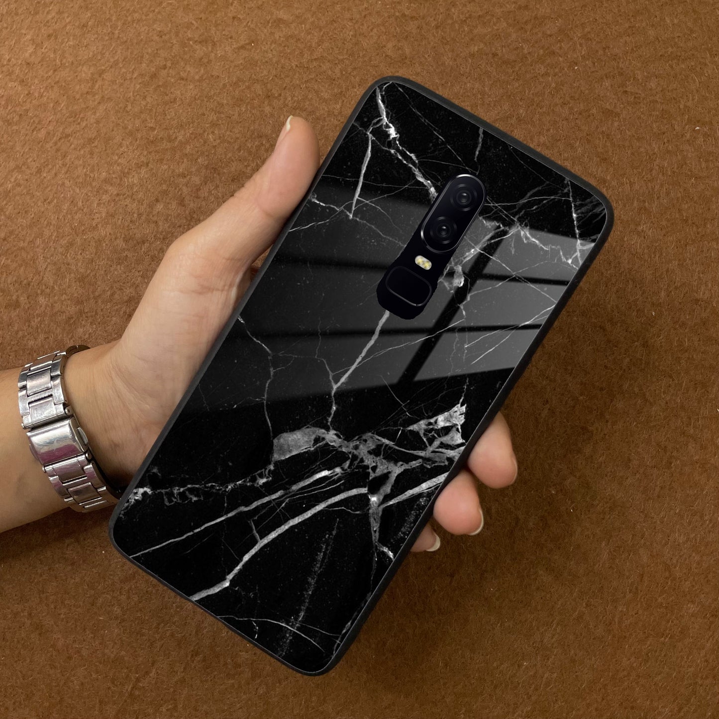 Black Marble Patter Glass Case Cover For OnePlus ShopOnCliQ